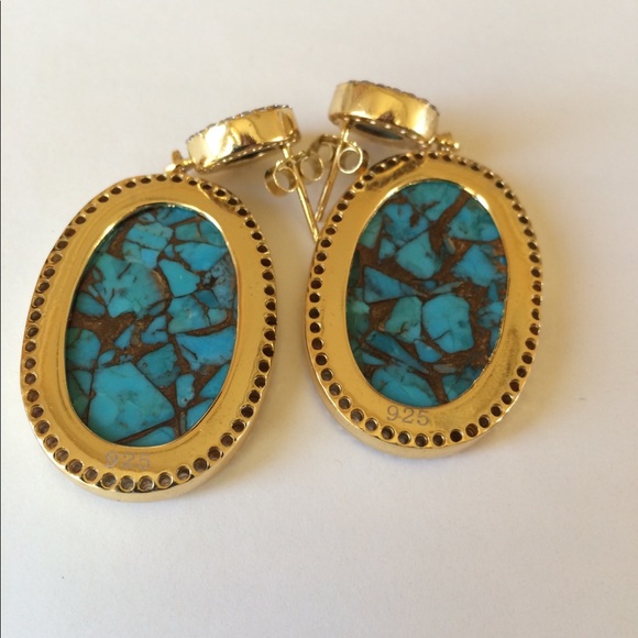 ❤️❤️HP Stabilized Turquoise Earrings💕 - Picture 2 of 2